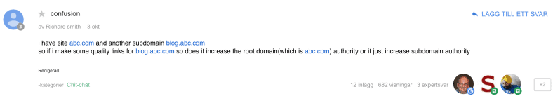 confusion domain question on google