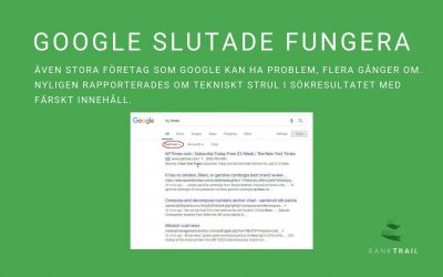 Google’s sökresultat slutade fungera