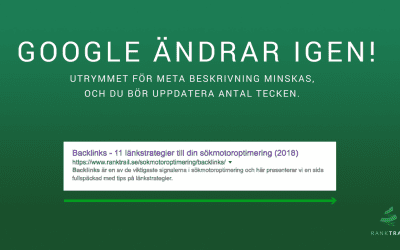Meta Description ändras igen av Google! (uppdaterad 11/12 2018)