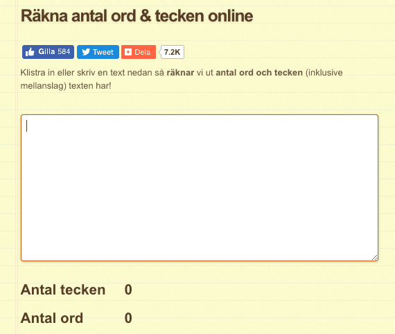 räkna ord seo